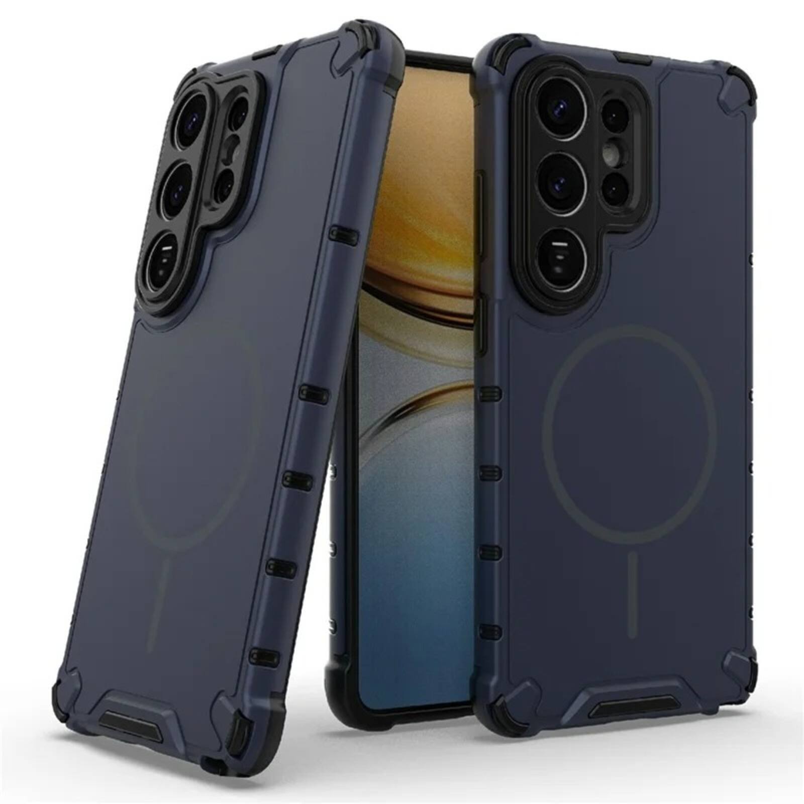 Angle. UUCOVER - Magnetic Case for Samsung Galaxy S26 Ultra, Compatible with MagSafe, Shockproof Drop-proof Slim Heat Dissipation Cover - Darkblue.