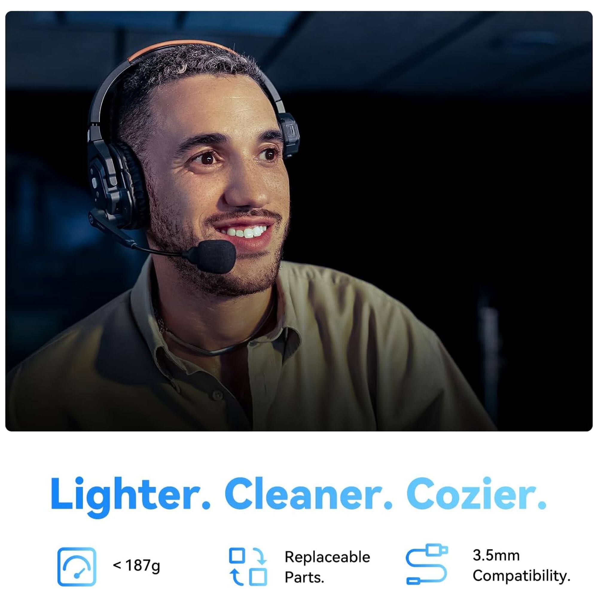 Lighter. Cleaner. Cozier.

- < 187g
- Replaceable Parts.
- 3.5mm Compatibility.