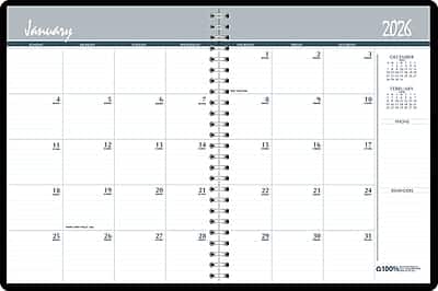 House of Doolittle - 2026 8.5" x 11" Calendar Year Monthly Planner, Faux Leather Cover - Black