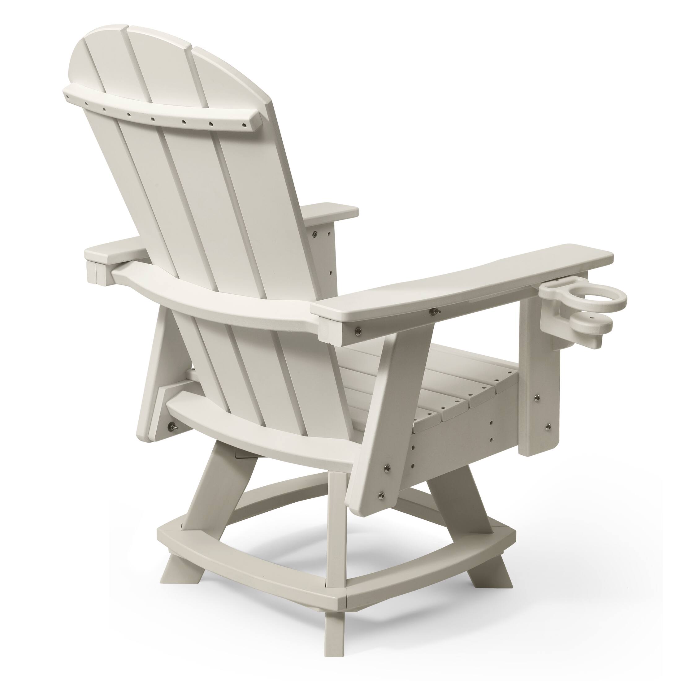 Back. WestinTrends - WestinTrends Malibu Outdoor HDPE Swivel Adirondack Patio Dining Chair With Cup Holder - Sand.