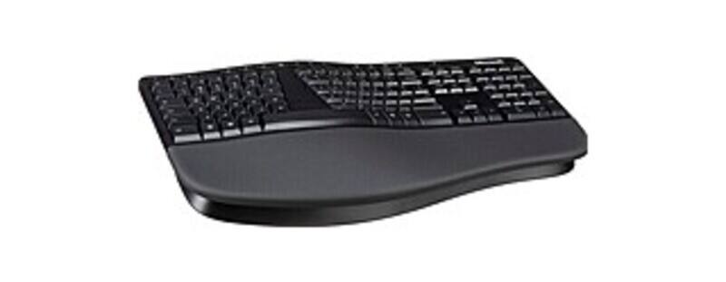 Front. Microsoft - LXN-00001 Keyboard - Cable Connectivity - USB Interface - English (US), English (Canada) - Black.