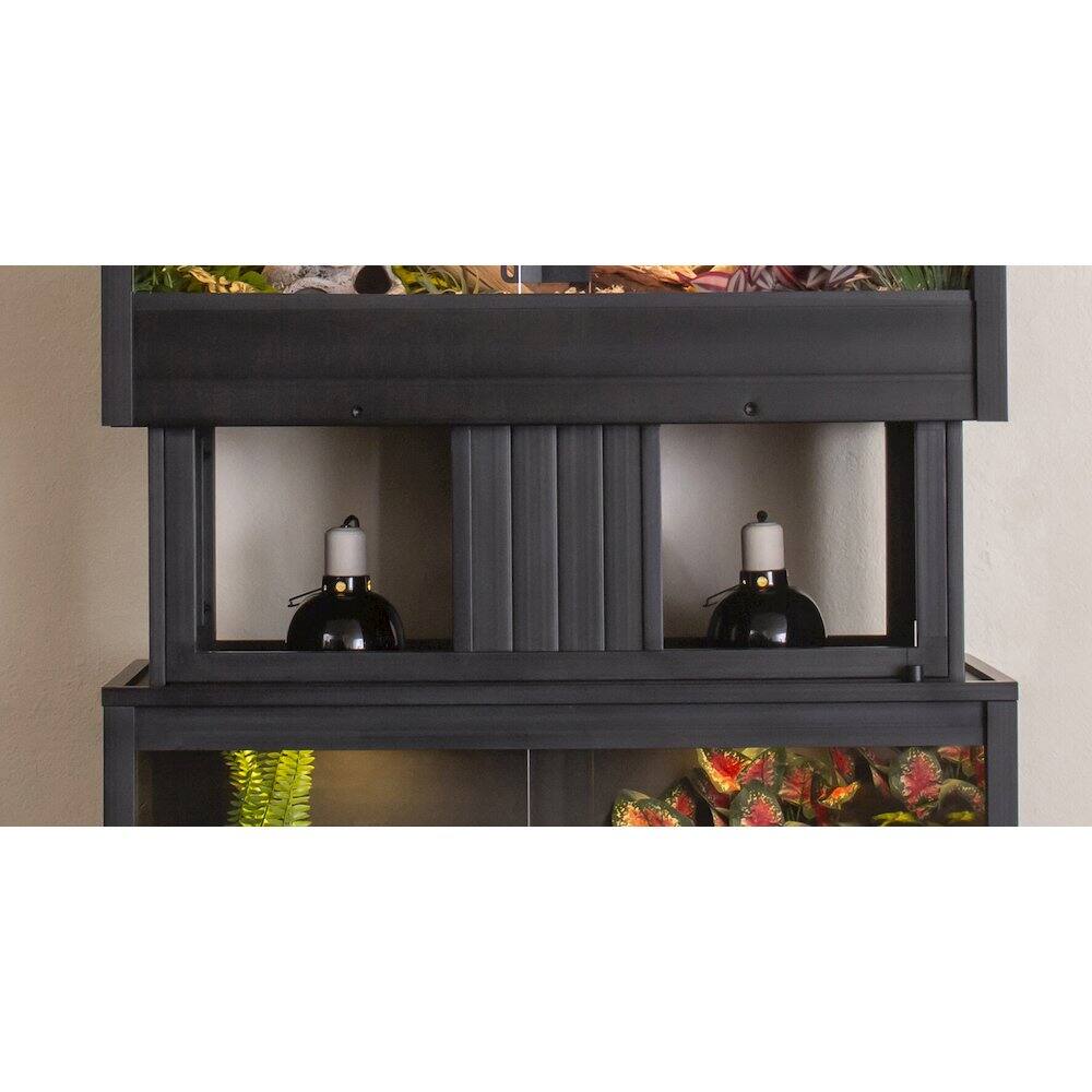 Angle. New Age Pet - ECOFLEX Mojave Stacker, Medium - Black - Black.