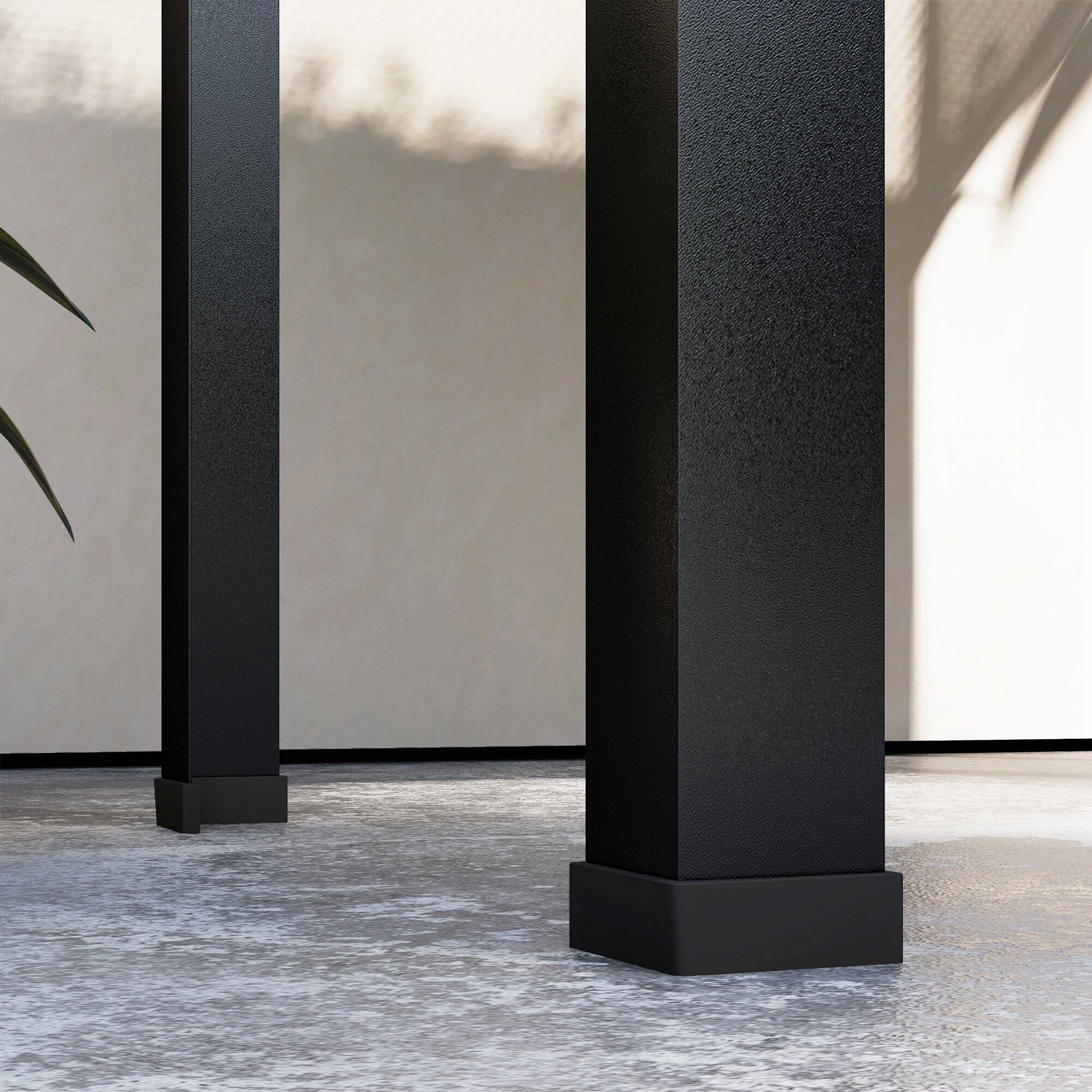 Alt View 8. Outsunny - Garden Box with Greenhouse Cover - Black.