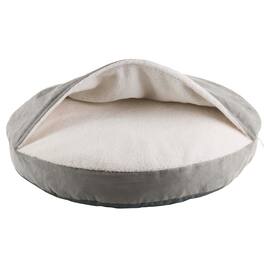 PetMaker - Cozy Cave Dog Bed with Cover Cave for Medium Pets, 32”x6.5” - Gray