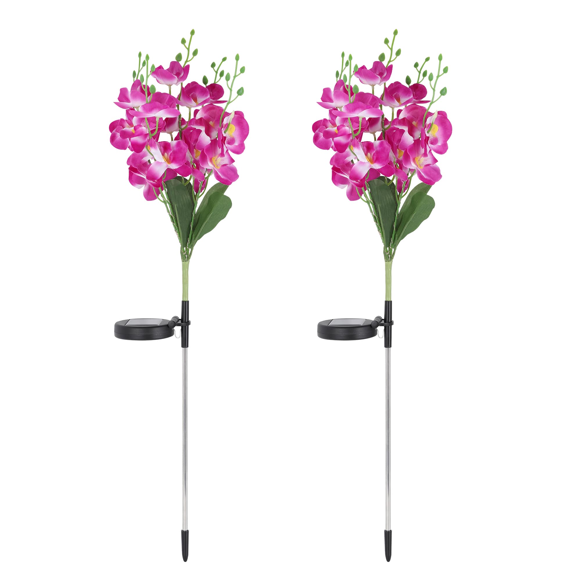 Oumilen - 2 Pack Solar Purple Butterfly Orchid Garden Lights – Color Changing LED Artificial Flower Stake Lights for Yard price history on PriceWatchPro