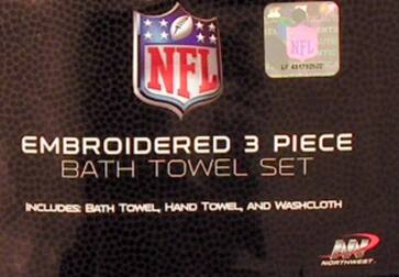 NFL L 491792922 NFL EMBROIDERED 3 PIECE BATH TOWEL SET INCLUDES BATH TOWEL, HAND TOWEL, AND WASHCLOTH NORTHWEST