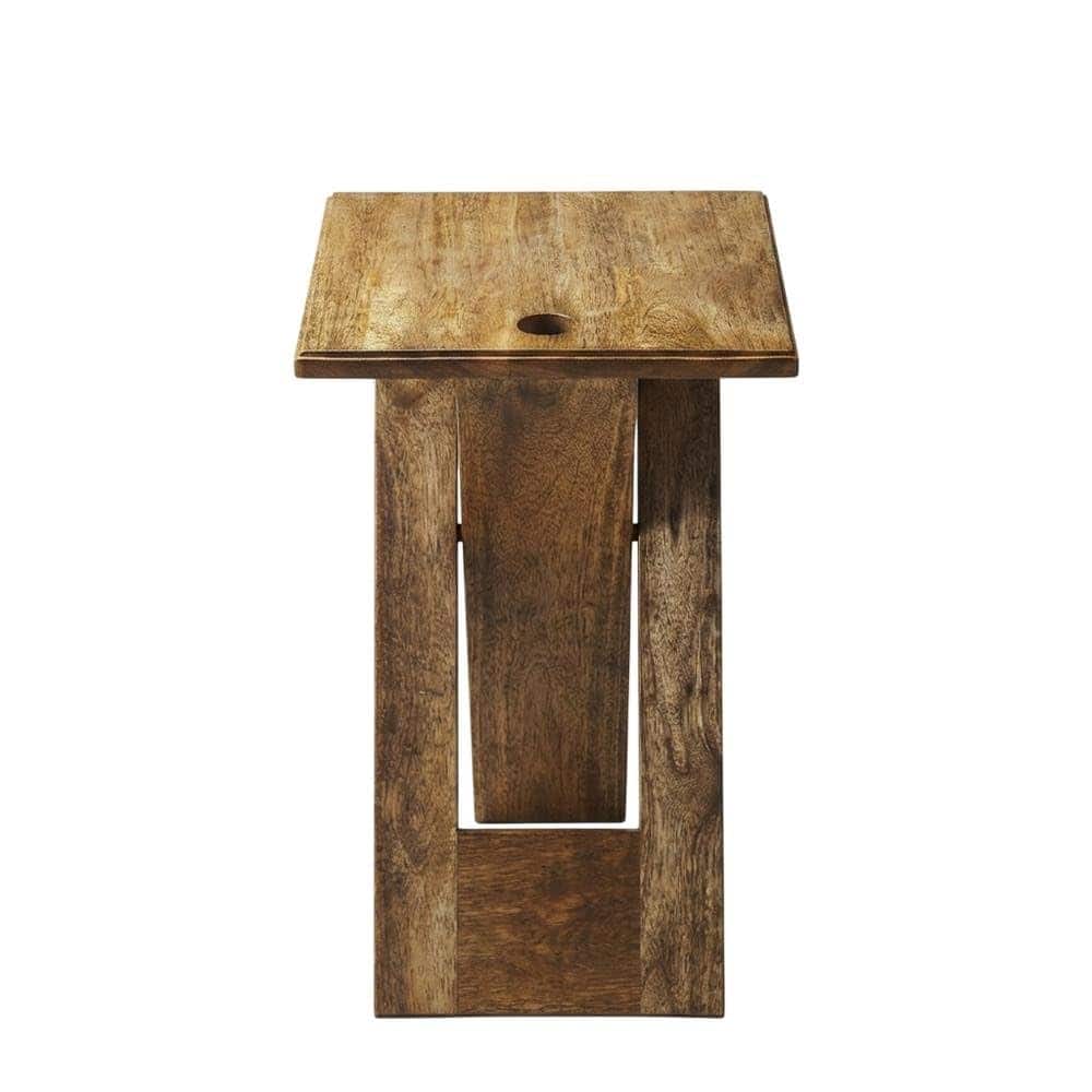 Starlight Canyon Home - Square Folding Side Table, Transitional Wood Accent Table for Living Room - Natural
