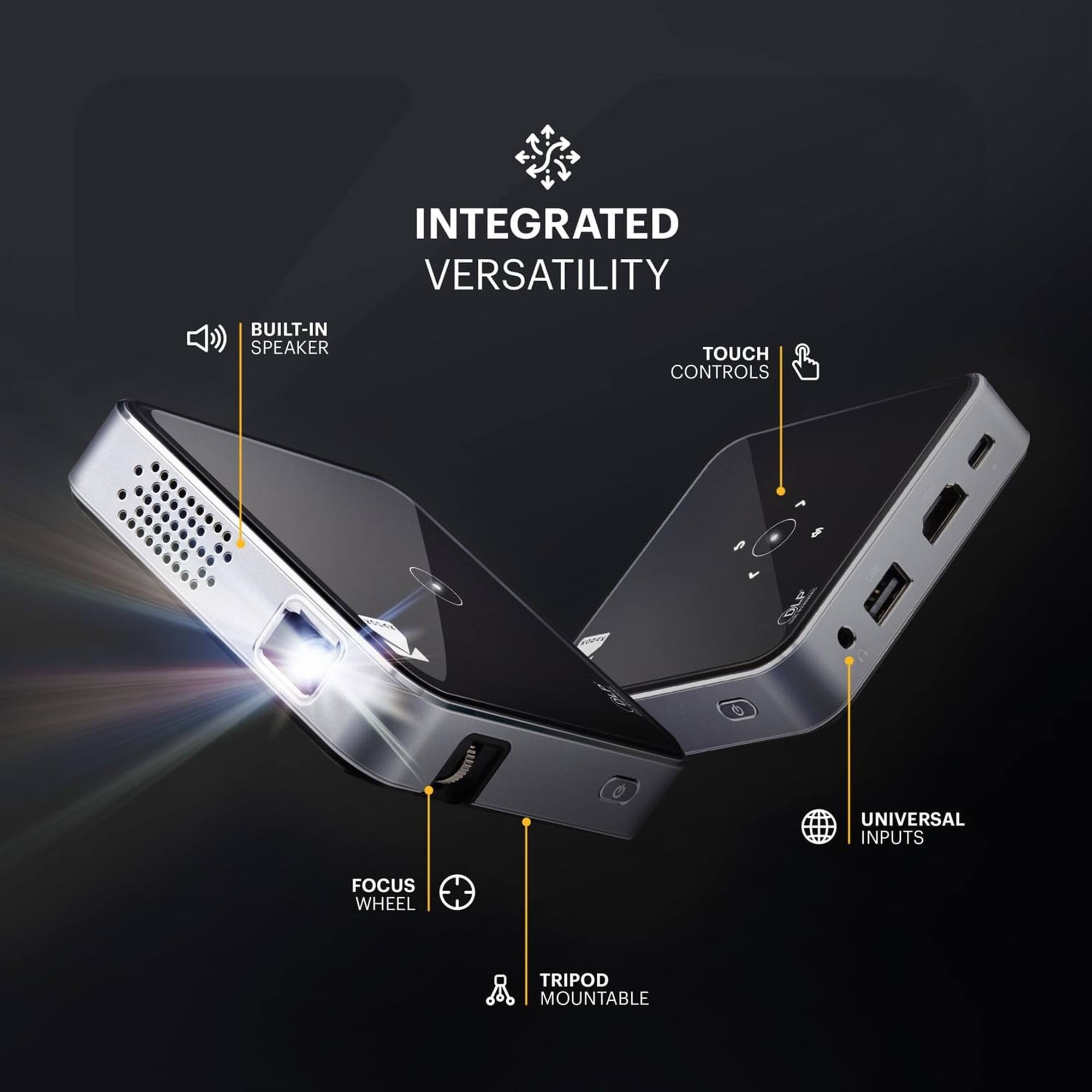 INTEGRATED VERSATILITY
BUILT-IN SPEAKER
TOUCH CONTROLS
UNIVERSAL INPUTS
FOCUS WHEEL
TRIPOD MOUNTABLE