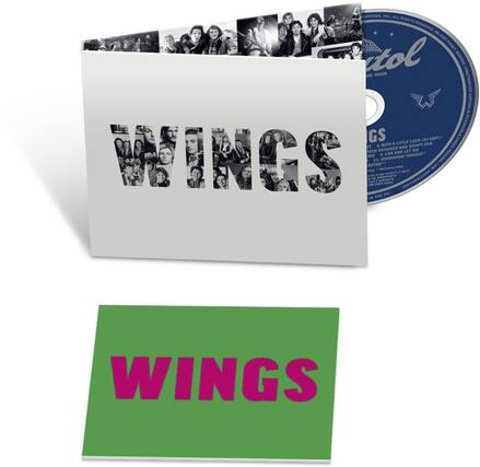 Certainly! Here is the corrected and grouped text from the image:
**Front Cover:**
- WINGS
**Back Cover:**
- RECORDINGS INC. ALL RIGHTS RESERVED
- FBI ANTI PIRACY
- DE MARK WARNING
- UNAUTHORIZED COPYING IS PUNISHABLE BY LAW
- GS
- "4 WITH A LITTLE LUCK (DIY EDIT)"
- "1,000 HUNDRED AND LET DIE"
- "GOODNIGHT TONIGHT"
- "INTYRE"
- "IN THE EU"
**CD Label:**
- EMI
- DE MARK
- GS
- "4 WITH A LITTLE LUCK (DIY EDIT)"
- "1,000 HUNDRED AND LET DIE"
- "GOODNIGHT TONIGHT"
- "INTYRE"
- "IN THE EU"
**Sticker:**
- WINGS
