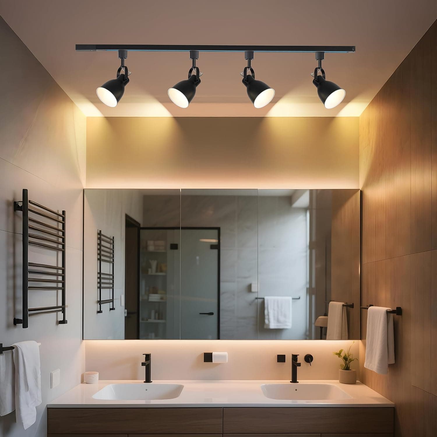 Alt View 3. FINEAK - 2 Pack E26 H Track Lighting Heads Black Metal Shade (Bulb Not Included).