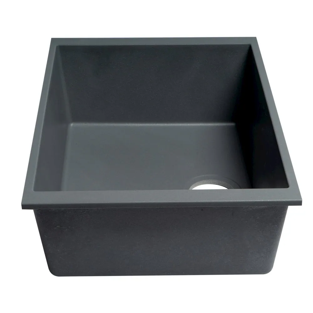 Alt View 1. Alfi - ALFI brand Titanium 24 Undermount Single Bowl Granite Composite Kitchen Sink - Titanium.