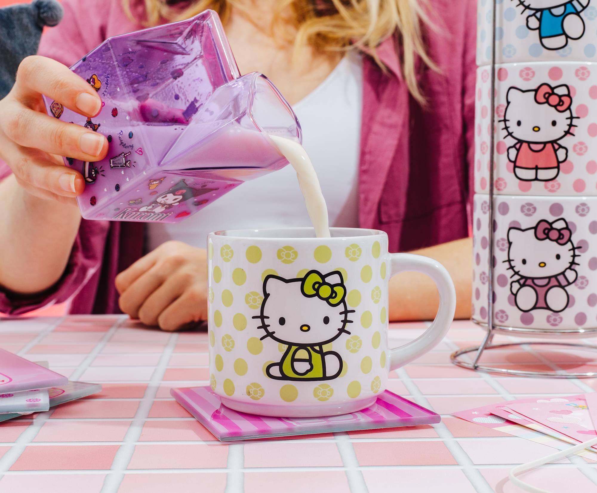 Alt View 5. Silver Buffalo - Sanrio Kuromi Sweets Glass Milk Carton | Holds 12 Ounces - Multi-Colored.