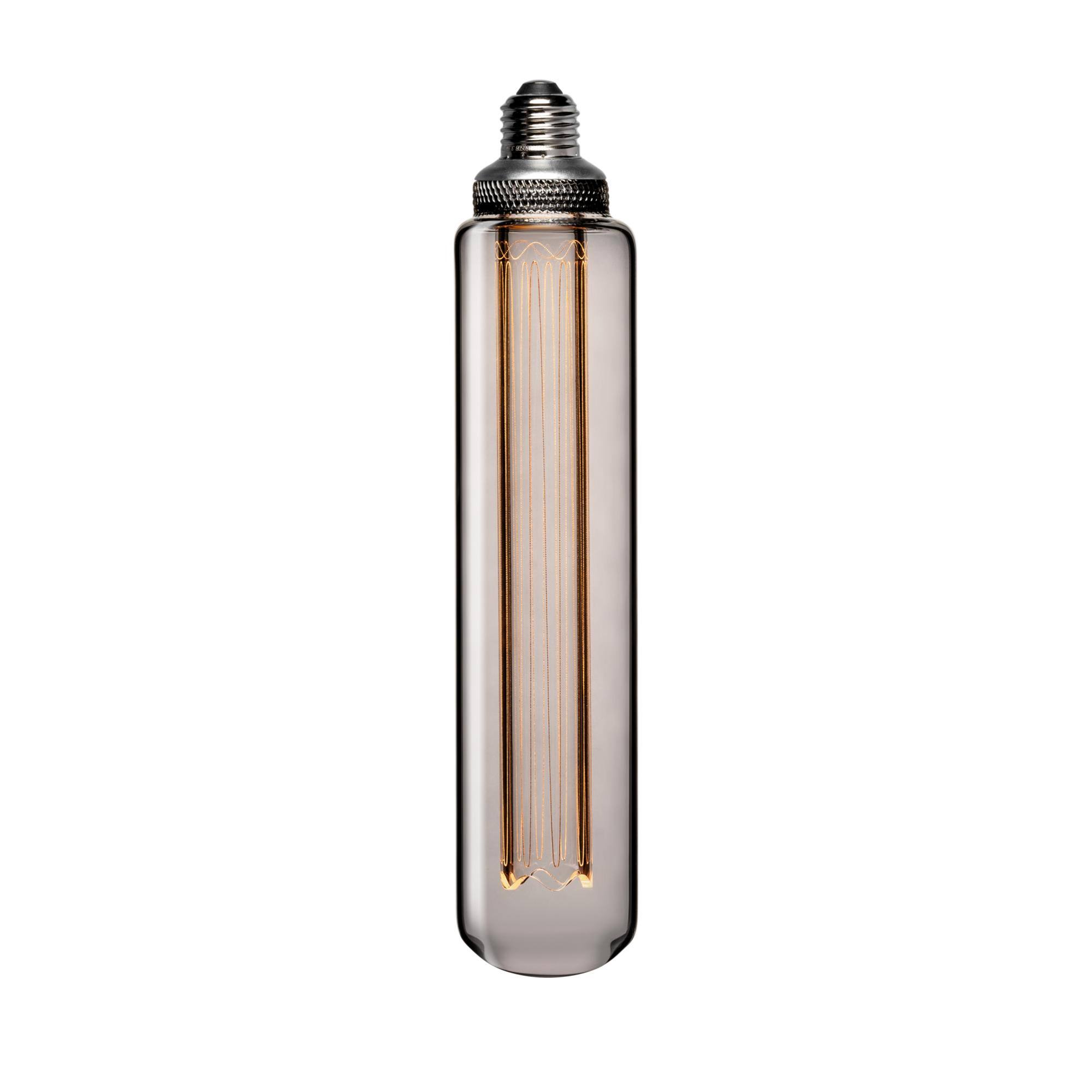 Front. Next Glow - T60 Tubular LED Light Bulb 3.5-watts, 2,200K Dimmable Medium Screw (E26) Base - Smokey - Smokey.