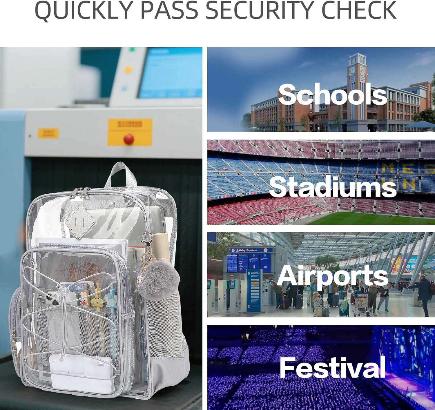 QUICKLY PASS SECURITY CHECK

Schools

Stadiums

Airports

Festival