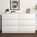 Front. Kadyn - Modern Mid Century 6 Drawer Wide Dressers Chests for Bedroom, Chest of Drawer Organizer - White.