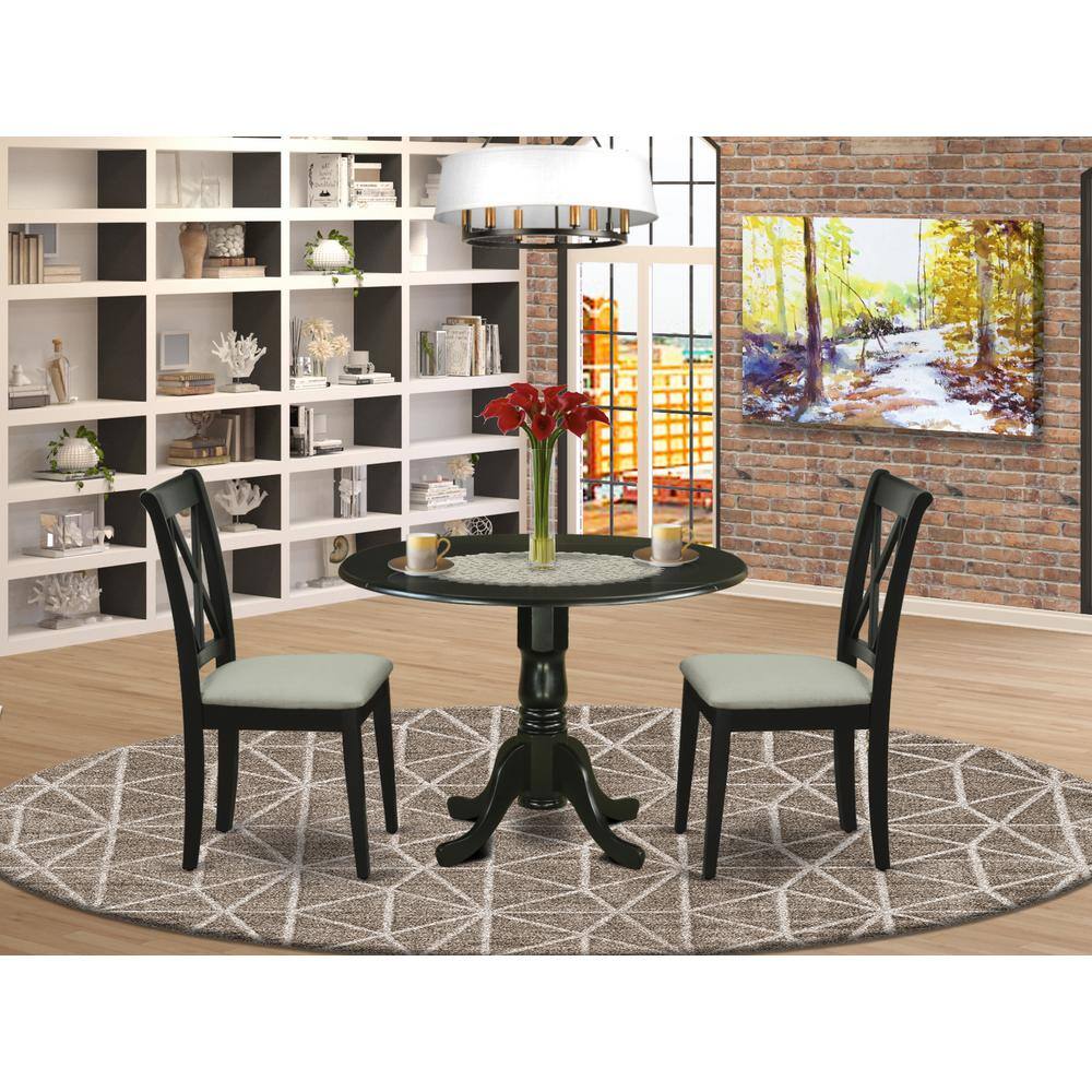 Left. East West Furniture - Dining Room Set Black - Brown.