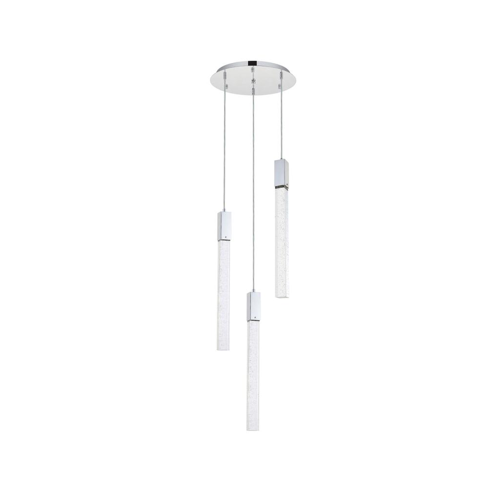 Back. Elegant Lighting - Weston 3 lights pendant in chrome - Chrome.