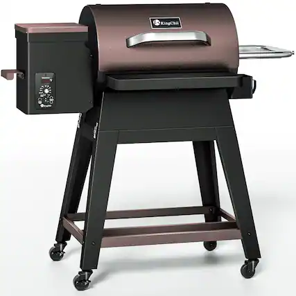 Front. KingChii - KingChii 485 Sq. In. Portable Wood Pellet Grill with Detachable Body & Legs - Brown.