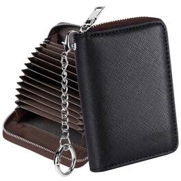 Jadie Link - Credit Card Holder Zipper Wallet Women Small Accordion Cases Keychain Business Unique Design credit card holders - Black