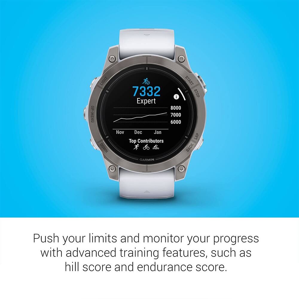 UP-MENU LIGHT - DOWN START 7332 STOP i Expert 8000 7000 6000 Nov Dec Jan LAP Top Contributors BACK GARMIN

Push your limits and monitor your progress with advanced training features, such as hill score and endurance score.