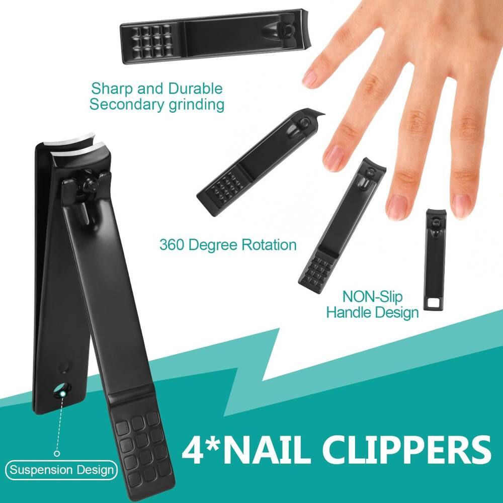 Sharp and Durable Secondary grinding  
360 Degree Rotation  
NON-Slip Handle Design  
Suspension Design  
4*NAIL CLIPPERS