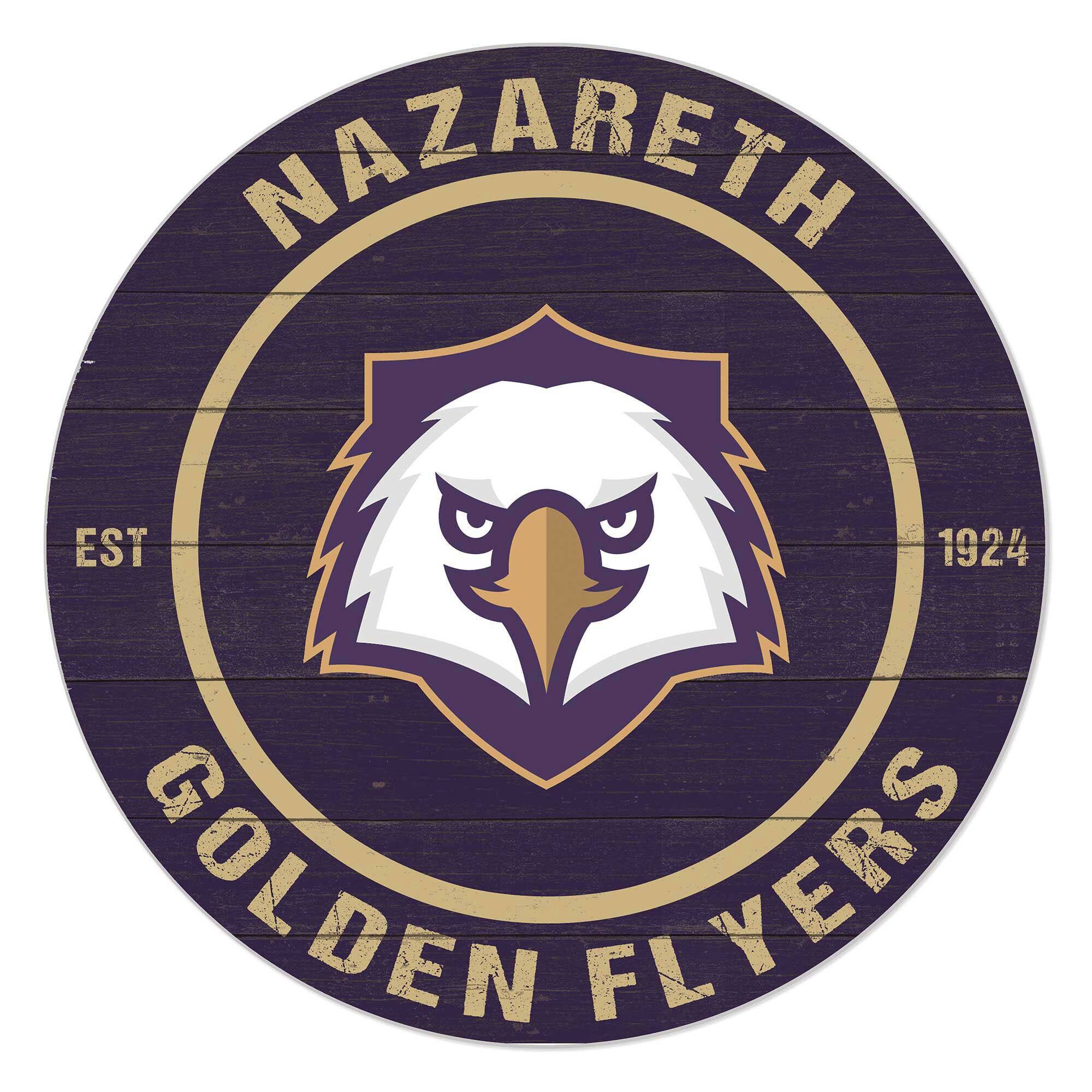 Nazareth College Golden Flyers 20" Indoor/Outdoor Team Color Circle Sign