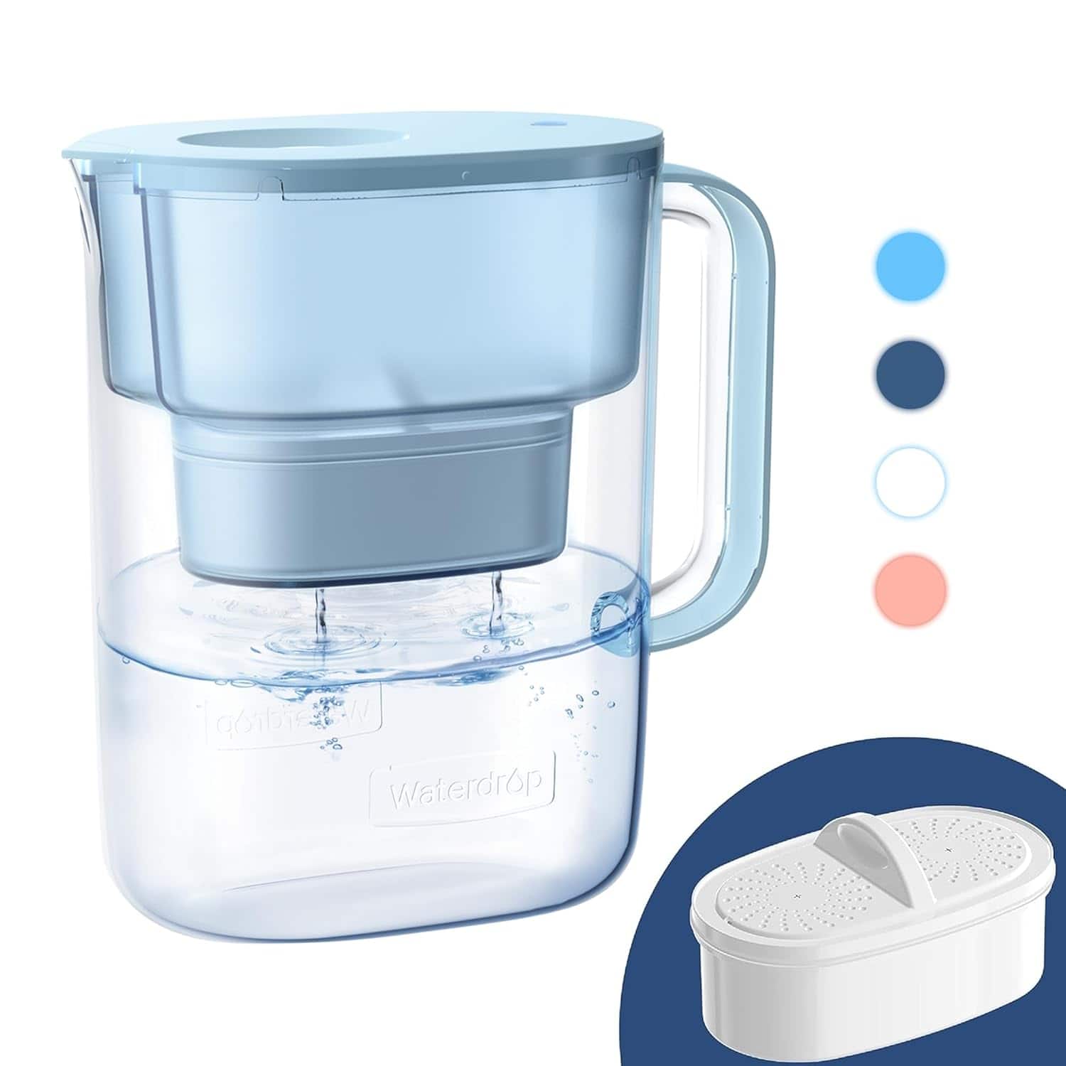 Waterdrop - WD-PT-07B Water Filter Pitcher with 1 Filter - Blue
