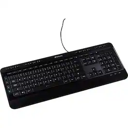 Verbatim - Illuminated Wired Keyboard - Cable Connectivity - USB Type A Interface - Media Player Hot Key(s) - Windows, Mac - Black