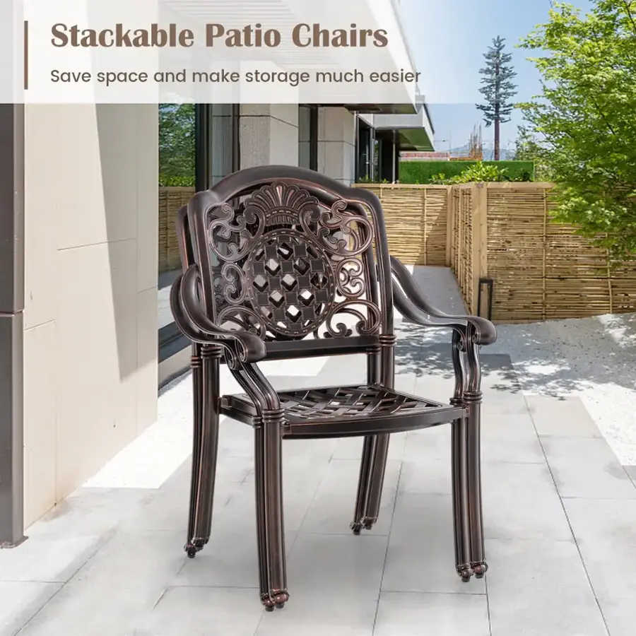Stackable Patio Chairs Save space and make storage much easier.