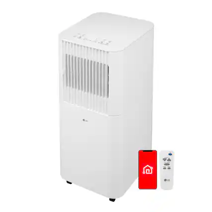 Front. LG - 6,000 BTU DOE (8,000 BTU ASHRAE) 250 Sq. Ft. White Portable Air Conditioner - White.