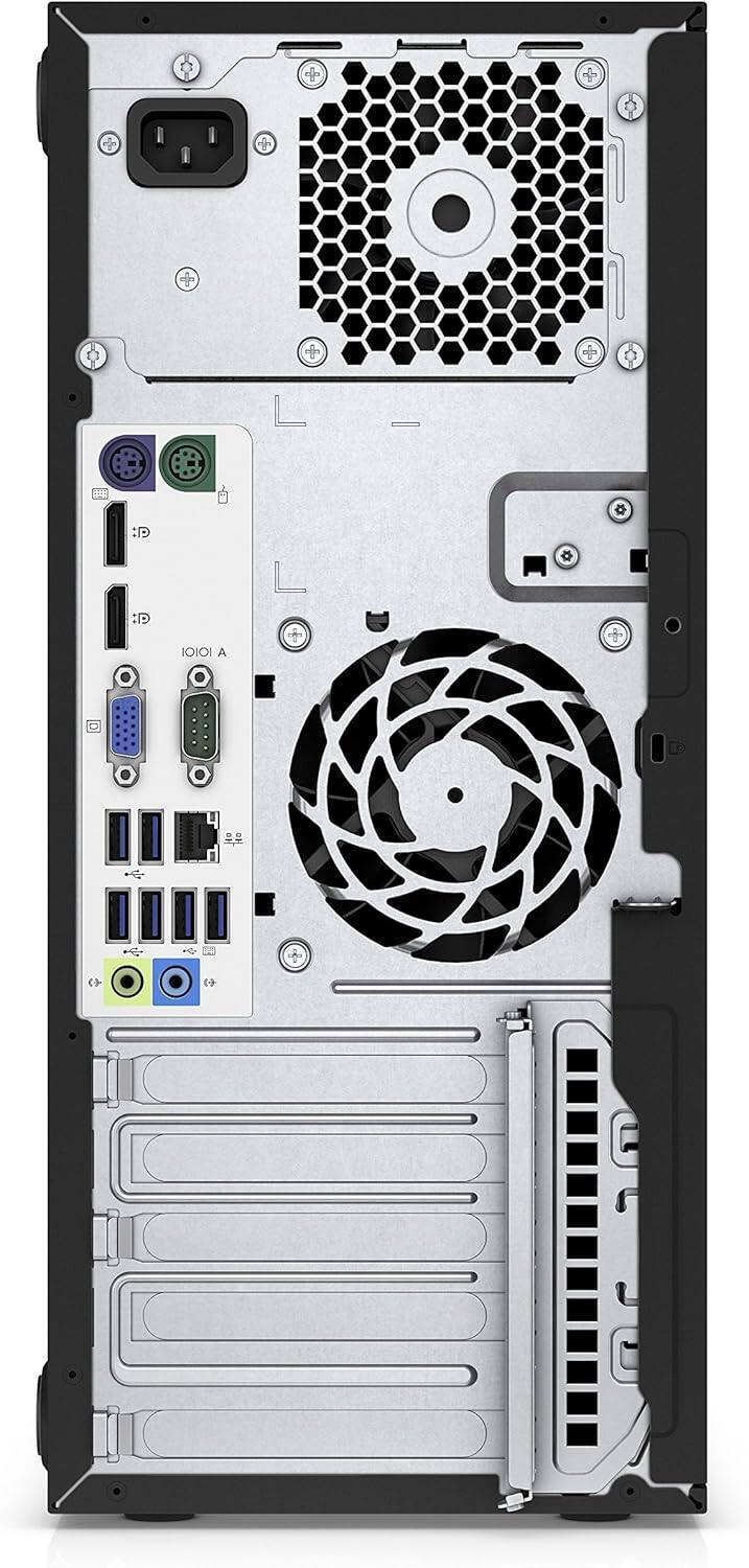 Back. HP - HP EliteDesk 800 G2 Desktop Mini Tower, Intel Core i7 6700 3.4Ghz, 32GB DDR4 RAM, 512GB SSD Hard Drive, Windows 11 - Black.