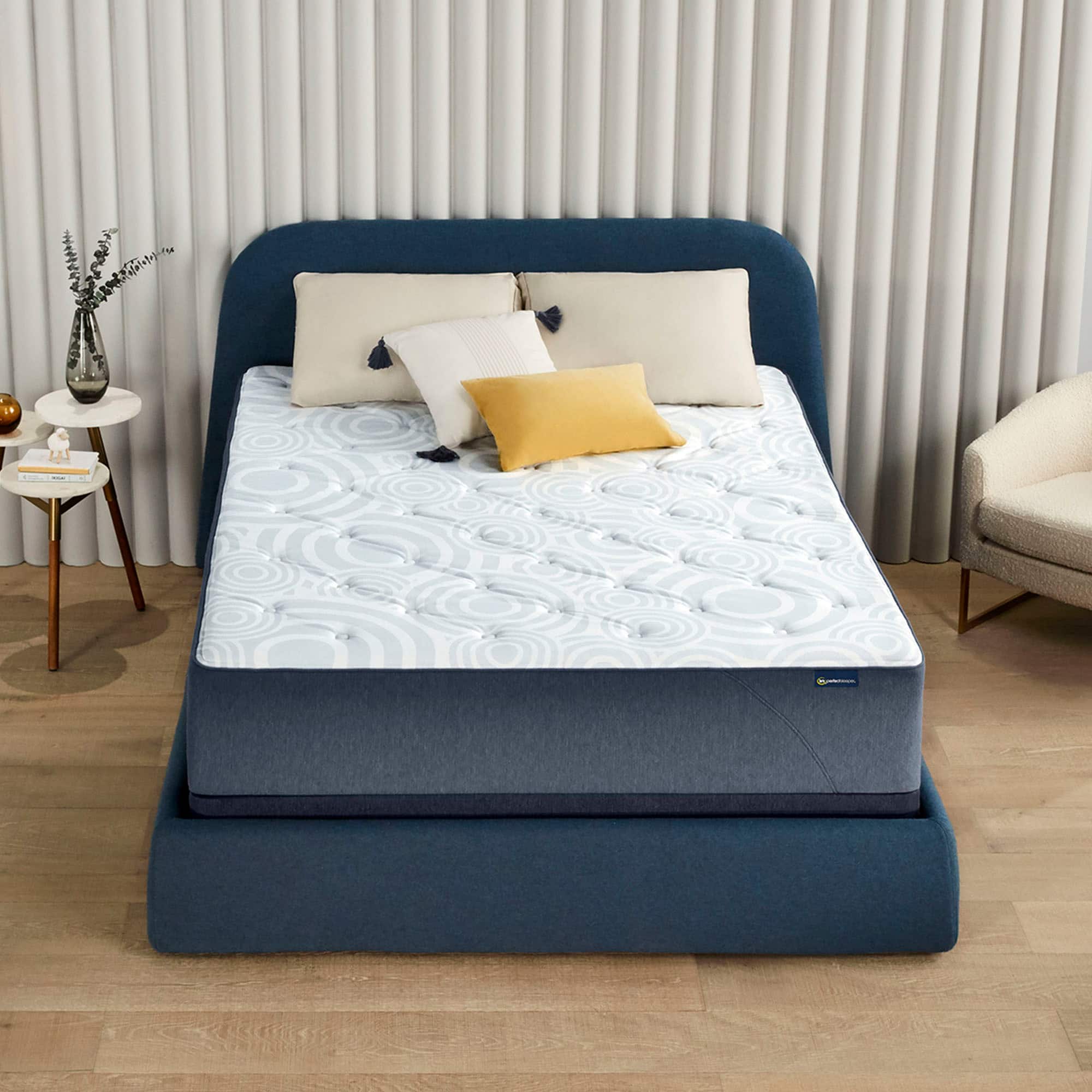 Alt View 15. Serta - Perfect Sleeper Tranquil Wave 11-Inch Medium Hybrid Mattress-Queen - Light Blue.
