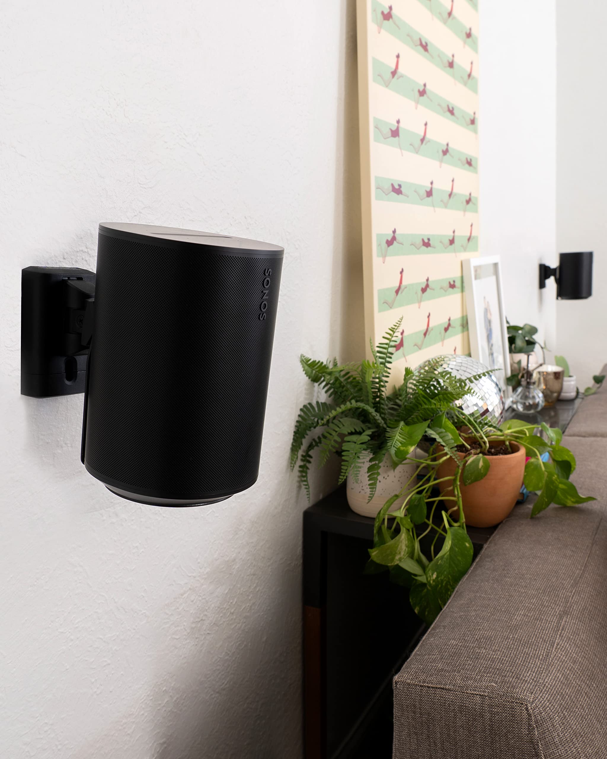 Alt View 3. Sanus - Sanus Adjustable Speaker Wall Mount for Sonos Era 100 - Pair (Black) - Black.