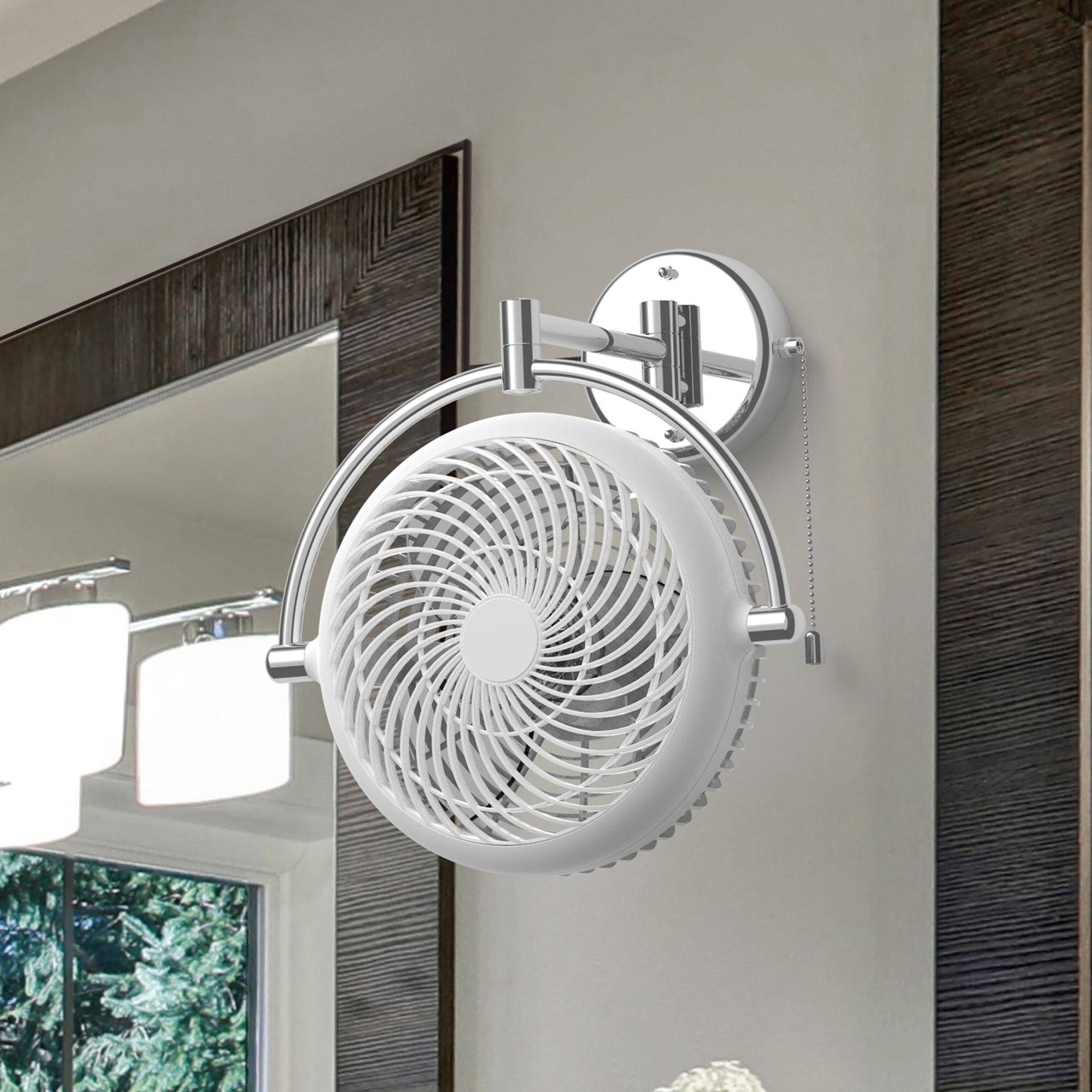 Back. Parrot Uncle - 10-inch Industrial White ABS 2-Speed Wall Mount Fan - White.