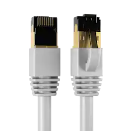 Cables Direct Online - Cat8 Ethernet Cable 0.5FT, 40Gbps High-Speed RJ45 Shielded Copper Cord for Router, PC & Gaming - Gray