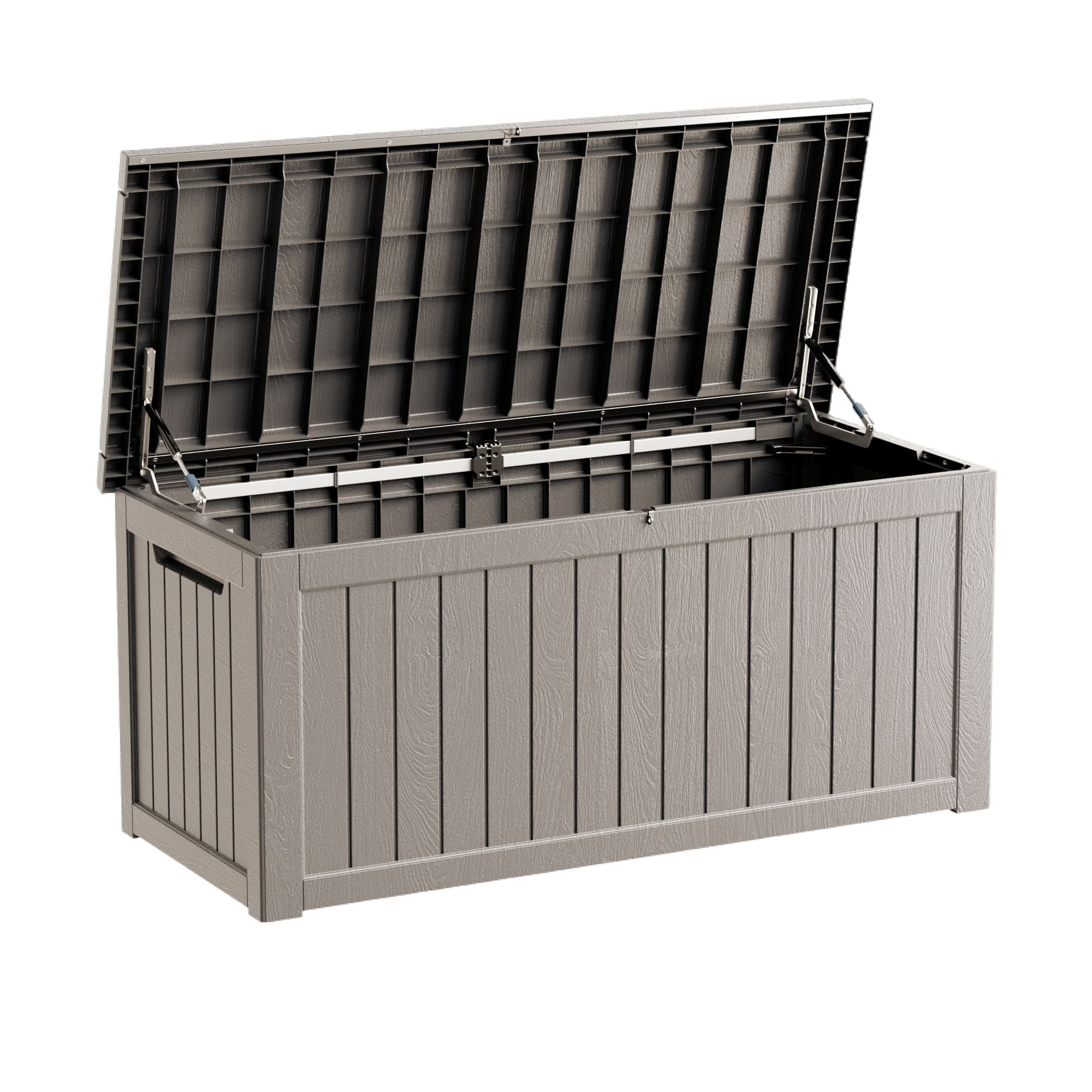 Yardgrace - 270 Gallon Lockable Resin Deck Box Waterproof Outdoor Storage for Patio Furniture Garden Tools and Equipment - Brown