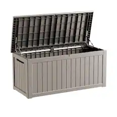 Front. Yardgrace - 270 Gallon Lockable Resin Deck Box Waterproof Outdoor Storage for Patio Furniture Garden Tools and Equipment - brown.