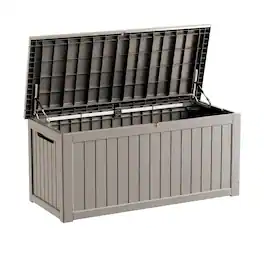 Yardgrace - 270 Gallon Lockable Resin Deck Box Waterproof Outdoor Storage for Patio Furniture Garden Tools and Equipment - Brown