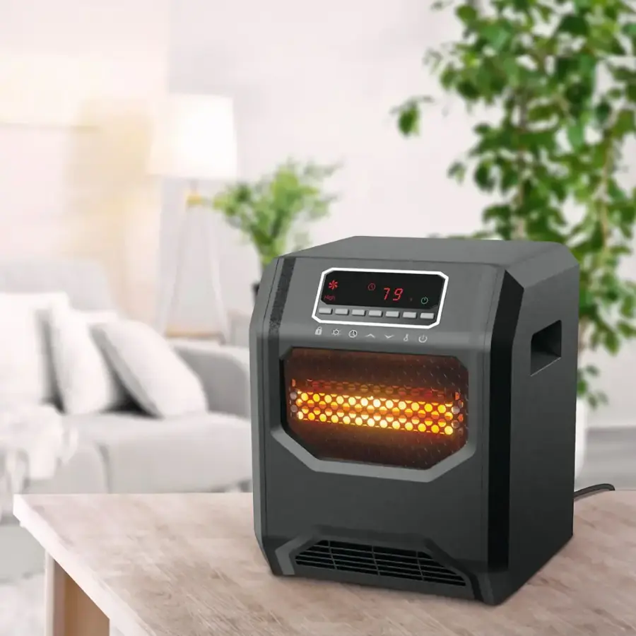 Alt View 18. Lifesmart - 6 Element Infrared Heater with Front Air Intake - Black.