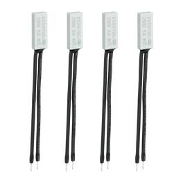 Unique Bargains - 4pcs KSD9700 Thermostat 80C Normally Close N.C Temperature Switch 250V 5A Thermal Protector Plastic - Black