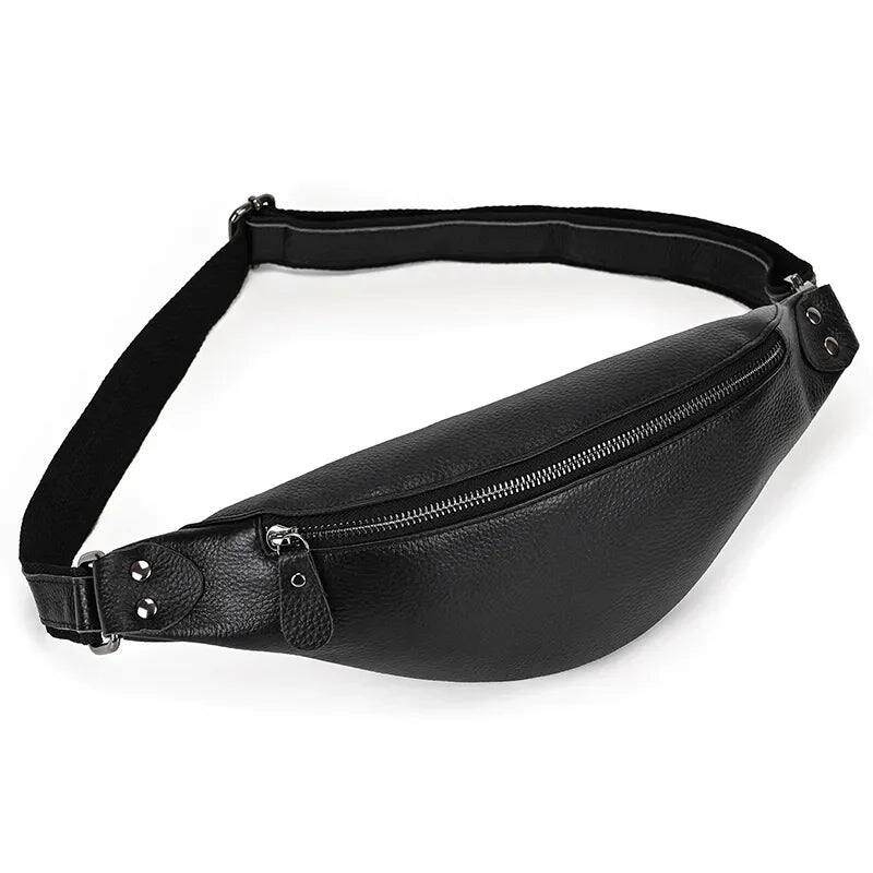Alt View 1. Steel Horse Leather - The Walcott Leather Waist Bag | Black Leather Fanny Pack - Black.