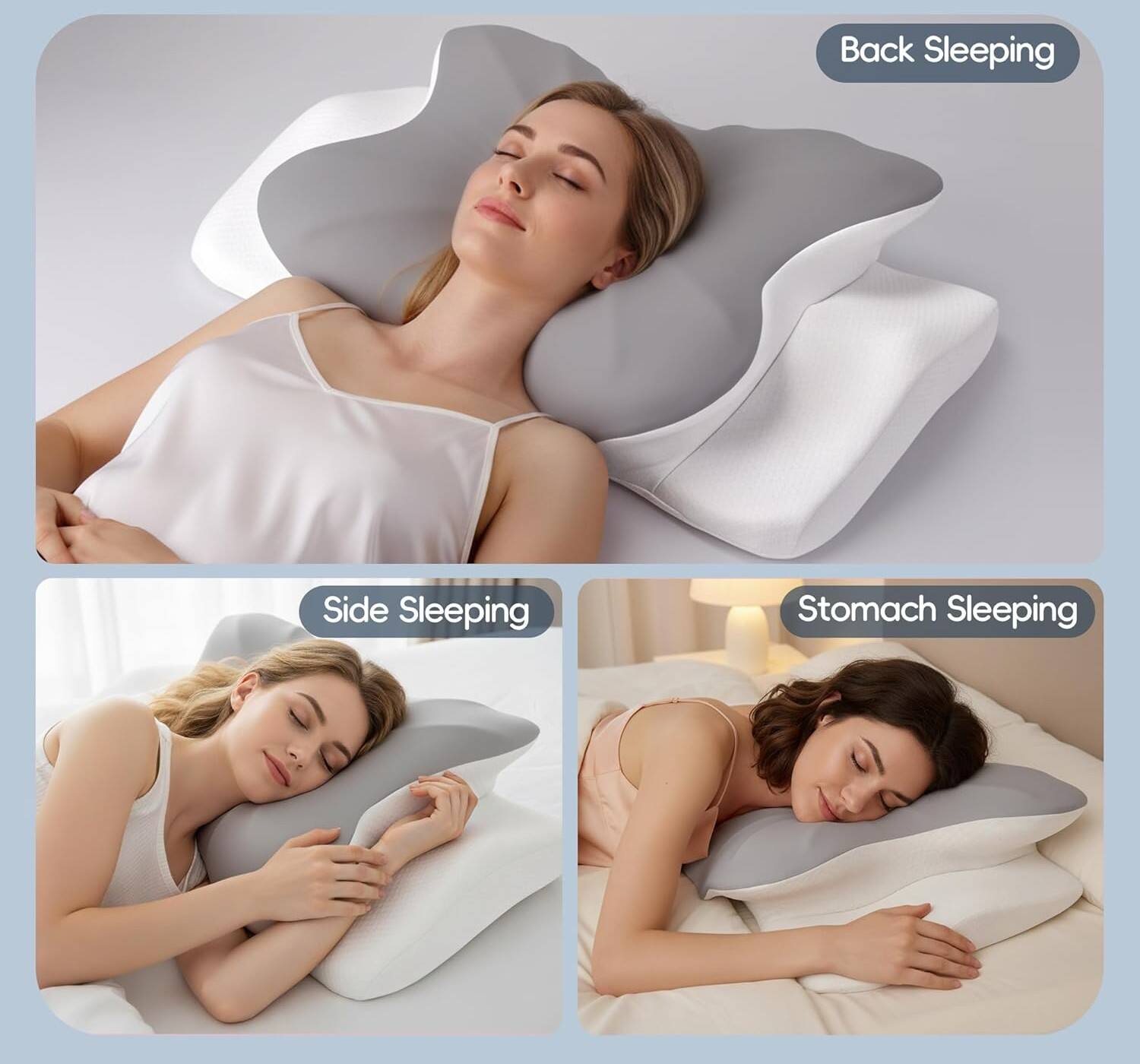 Back Sleeping  
Side Sleeping  
Stomach Sleeping