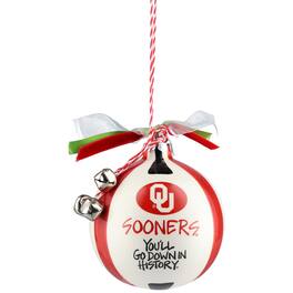 Magnolia Lane - Oklahoma Sooners Ceramic Team Ball Ornament - Multicolor