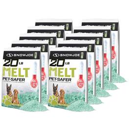Snow Joe - 10 Pack Pet-Safer Ice Melt Blend, Safe for Concrete/Sidewalks, 20 lb - White/green