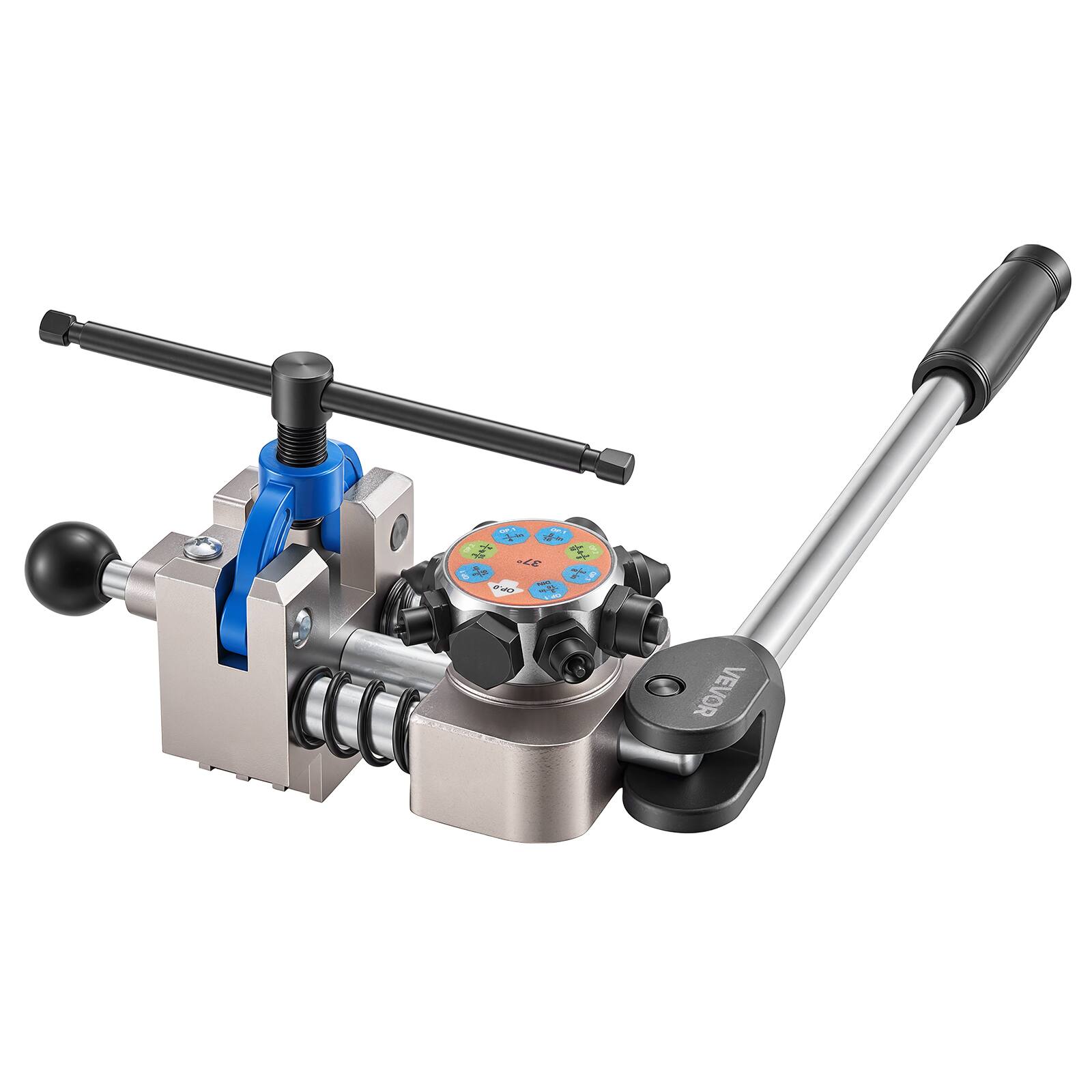 Alt View 5. VEVOR - Professional Brake Line Flaring Tool, 45 & 37 Degree Double Flare Bubble Flare Tool Kit - Silver.