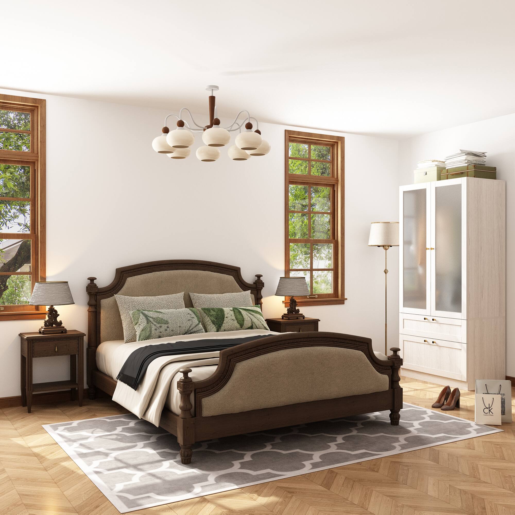 Alt View 7. FUFU&GAGA - FUFU&GAGA Wardrobe with Frosted Glass Doors, Drawers & Anti - Tip - White.