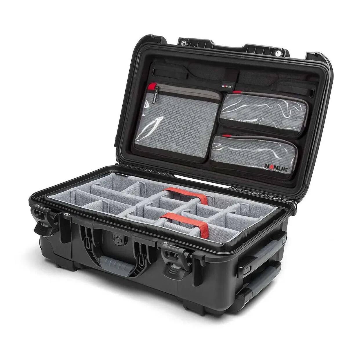 Alt View 2. NANUK - Nanuk R 935 Wheeled Eco-Friendly Waterproof Hard Case with Lid Organizer and Dividers, Black.