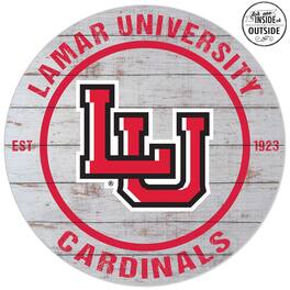 Jardine - Lamar Cardinals 20'' Indoor/Outdoor Weathered Circle Sign - White
