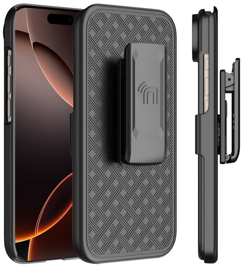 Alt View 9. Nakedcellphone - Combo for iPhone Air - Slim Case with Stand and Belt Clip Holster - Black.