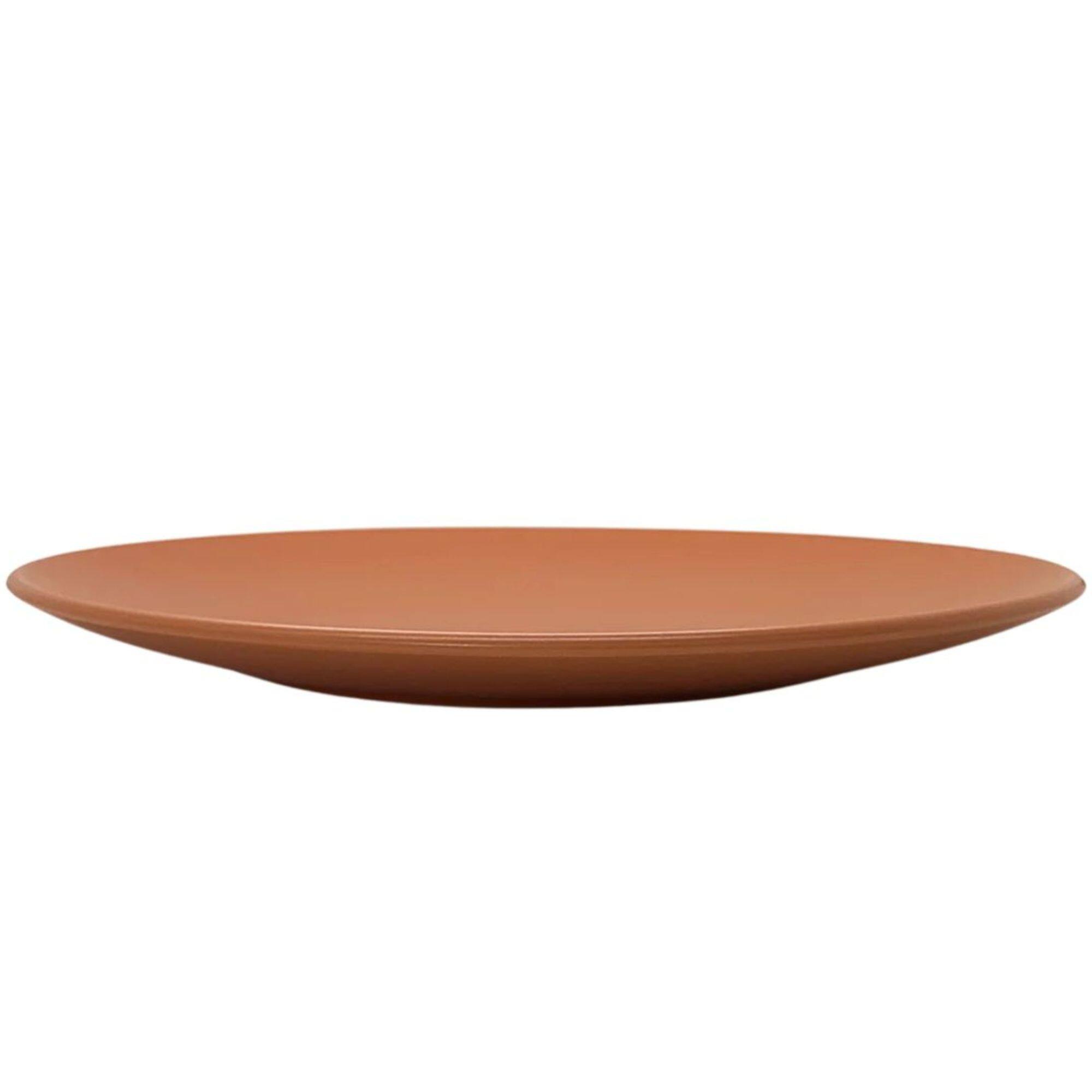 Angle. Zulay Kitchen - Zulay Kitchen Contour Dinner Plate - Set of 4 - Terracotta.